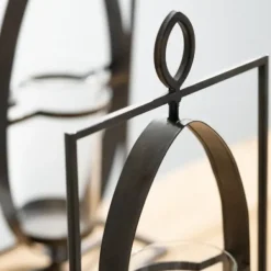 Candle Holders-Kirkland's Home Geometric Oval Frame Pillar Candle Holder Gray