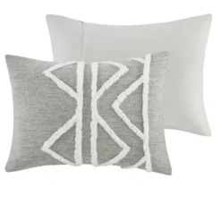 Comforters-Kirkland's Home Geometric 3-Pc. California King Comforter Set Gray