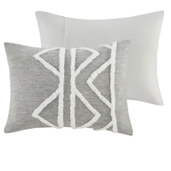 Comforters-Kirkland's Home Geometric 3-Pc. California King Comforter Set Gray
