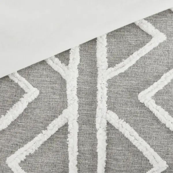 Comforters-Kirkland's Home Geometric 3-Pc. California King Comforter Set Gray