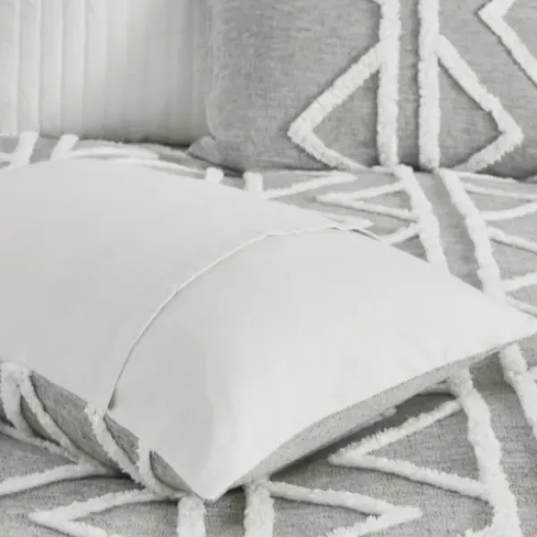 Comforters-Kirkland's Home Geometric 3-Pc. California King Comforter Set Gray