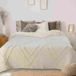 Bedspreads & Coverlets-Kirkland's Home Geometric Queen Coverlet Ivory