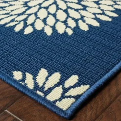 Outdoor Rugs-Kirkland's Home Geometric Stripe Sun Shower Outdoor Area Rug, 7X9 Red/Ivory