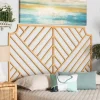 Beds & Headboards-Kirkland's Home Geometric Weave Rat Queen Headboard Tan
