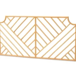 Beds & Headboards-Kirkland's Home Geometric Weave Rat Queen Headboard Tan