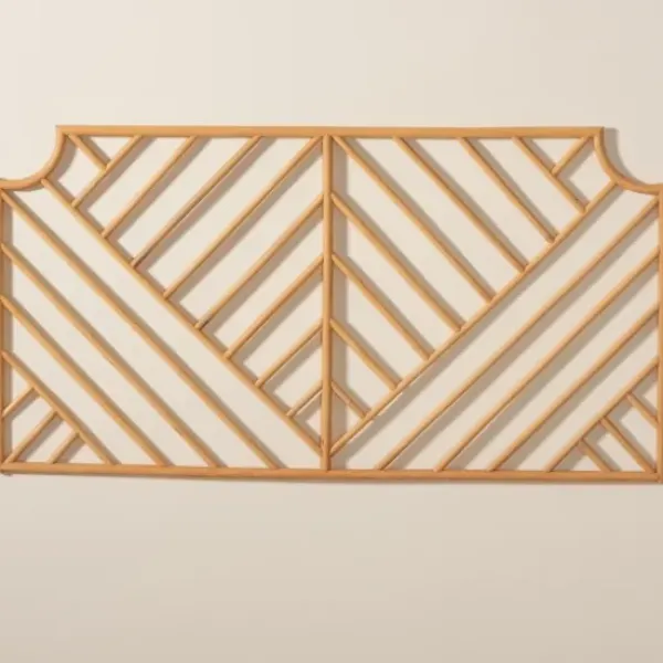 Beds & Headboards-Kirkland's Home Geometric Weave Rat Queen Headboard Tan