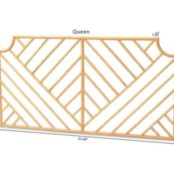 Beds & Headboards-Kirkland's Home Geometric Weave Rat Queen Headboard Tan