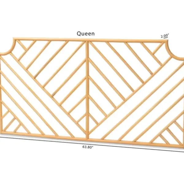 Beds & Headboards-Kirkland's Home Geometric Weave Rat Queen Headboard Tan