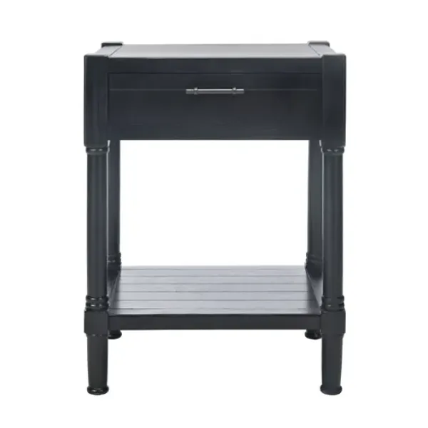 Accent & End Tables-Kirkland's Home Geometrical Industrial Pull Accent Table Black