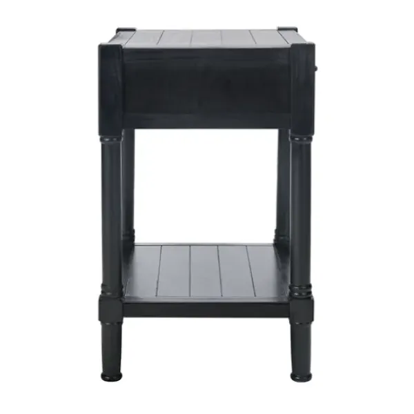 Accent & End Tables-Kirkland's Home Geometrical Industrial Pull Accent Table Black
