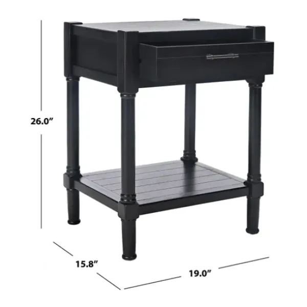 Accent & End Tables-Kirkland's Home Geometrical Industrial Pull Accent Table Black
