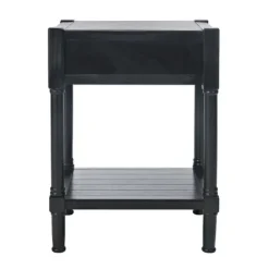 Accent & End Tables-Kirkland's Home Geometrical Industrial Pull Accent Table Black