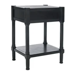 Accent & End Tables-Kirkland's Home Geometrical Industrial Pull Accent Table Black