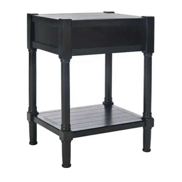 Accent & End Tables-Kirkland's Home Geometrical Industrial Pull Accent Table Black