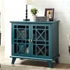 Cabinets & Sideboards-Kirkland's Home Georgia Fretwork 2-Door Accent Cabinet Blue