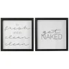 Wall Quotes & Signs-Kirkland's Home Get Naked Bathroom Plaques, Set Of 2 Black/White
