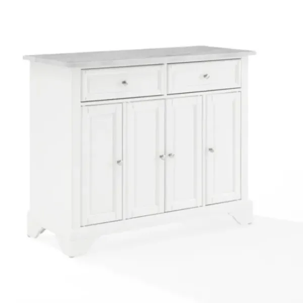 Kitchen Islands & Bar Carts-Kirkland's Home Gia All Marble Kitchen Island White
