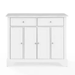 Kitchen Islands & Bar Carts-Kirkland's Home Gia All Marble Kitchen Island White