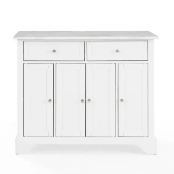 Kitchen Islands & Bar Carts-Kirkland's Home Gia All Marble Kitchen Island White