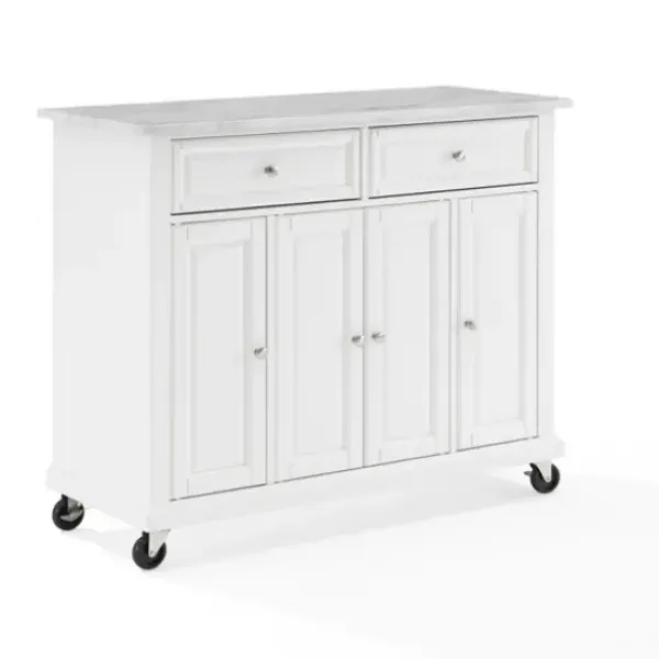 Kitchen Islands & Bar Carts-Kirkland's Home Gia All Marble Kitchen Island White