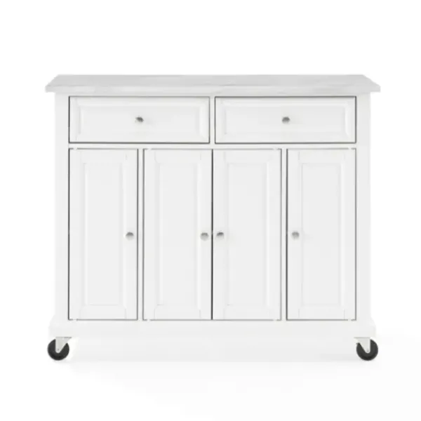 Kitchen Islands & Bar Carts-Kirkland's Home Gia All Marble Kitchen Island White