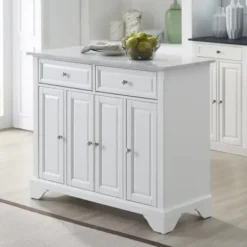 Kitchen Islands & Bar Carts-Kirkland's Home Gia All Marble Kitchen Island White