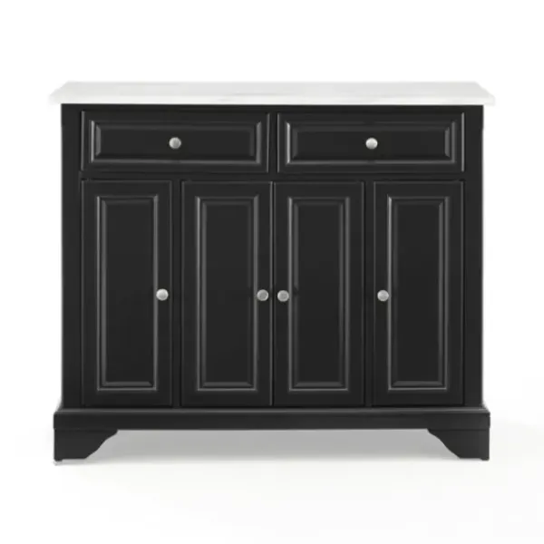 Kitchen Islands & Bar Carts-Kirkland's Home Gia Black And White Marble Kitchen Island Black/White