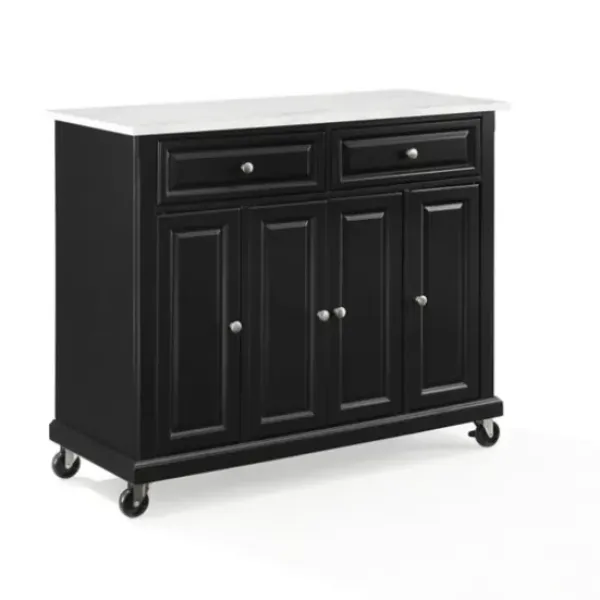 Kitchen Islands & Bar Carts-Kirkland's Home Gia Black And White Marble Kitchen Island Black/White