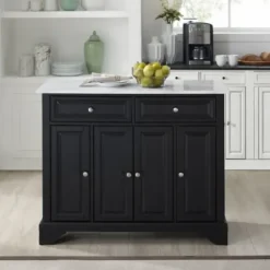 Kitchen Islands & Bar Carts-Kirkland's Home Gia Black And White Marble Kitchen Island Black/White