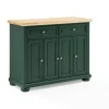 Kitchen Islands & Bar Carts-Kirkland's Home Gia Forest Green Wood Kitchen Island Green/Tan