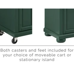 Kitchen Islands & Bar Carts-Kirkland's Home Gia Forest Green Wood Kitchen Island Green/Tan