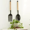 Wall Plaques-Kirkland's Home Giant 2-Pc. Spoon And Fork Wall Sculptures Tan/Black