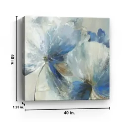 Canvas Art-Kirkland's Home Gigi Flower Ii Canvas Art Print, 40X40 In. Blue/Gray/White
