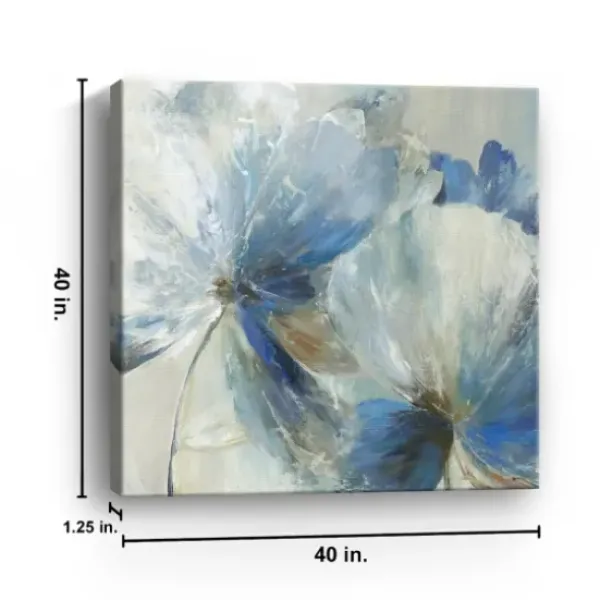 Canvas Art-Kirkland's Home Gigi Flower Ii Canvas Art Print, 40X40 In. Blue/Gray/White