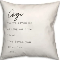 Pillows-Kirkland's Home Gigi I'Ve Loved You My Entire Life White Pillow White/Black