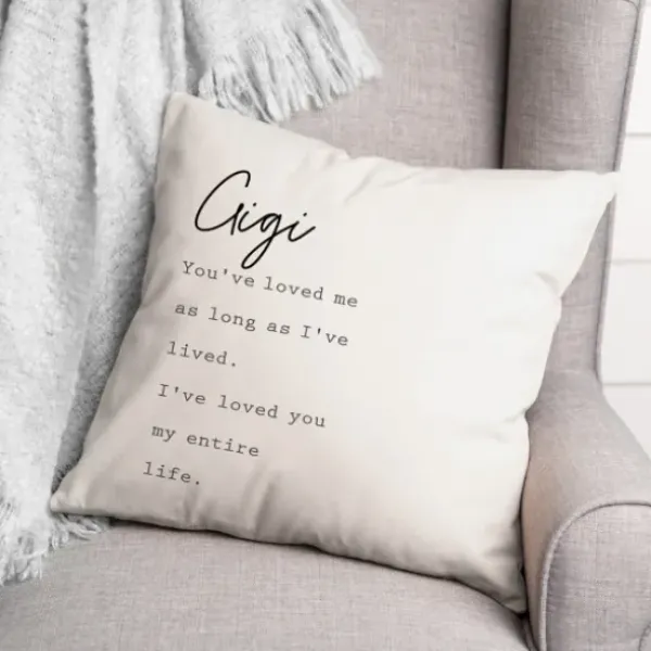 Pillows-Kirkland's Home Gigi I'Ve Loved You My Entire Life White Pillow White/Black
