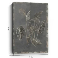 Canvas Art-Kirkland's Home Gilded Botanical Iii Canvas Art Print Black/Gold/Brown