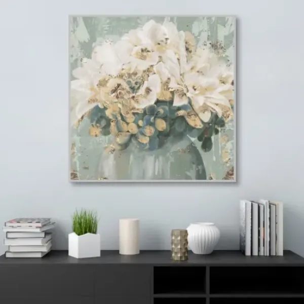 Canvas Art-Kirkland's Home Gilded Cottage Ii Framed Canvas Art Print Blue/White