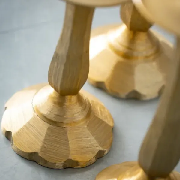 Candle Holders-Kirkland's Home Gilded En 3-Pc. Pillar Candle Holder Set Gold