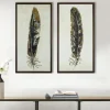 Framed Art-Kirkland's Home Gilded Feathers Canvas Art Prints, Set Of 2 Black/Gold