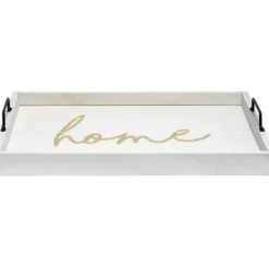 Decorative Trays-Kirkland's Home Gilded White Ceramic Trays, Set Of 2 White/Gold