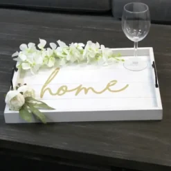 Decorative Trays-Kirkland's Home Gilded White Ceramic Trays, Set Of 2 White/Gold