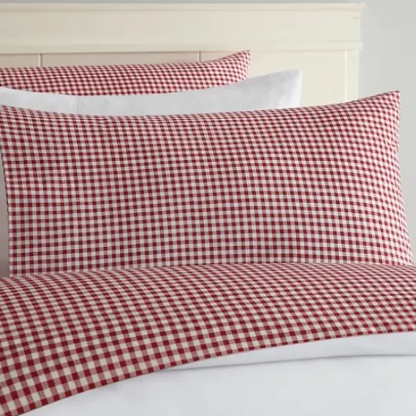 Bed Sheets-Kirkland's Home Gingham King 3-Pc. Sheet Set Red