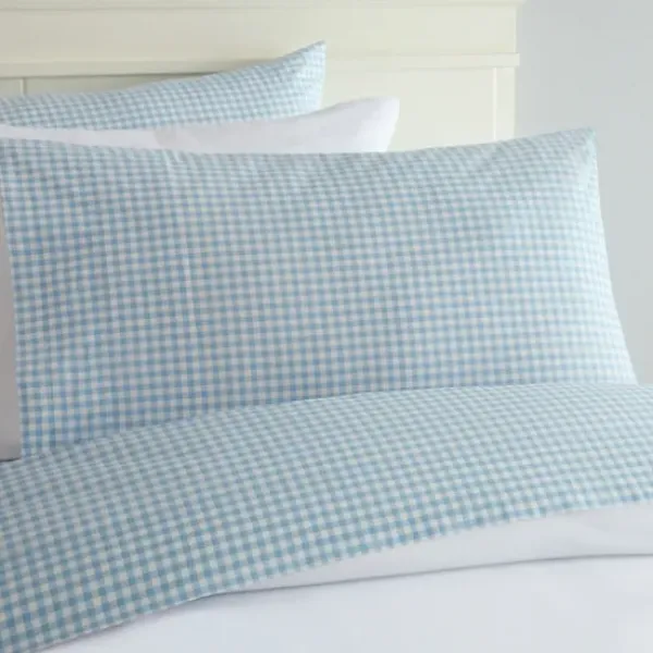 Bed Sheets-Kirkland's Home Gingham King 3-Pc. Sheet Set Blue