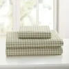 Bed Sheets-Kirkland's Home Gingham 3-Pc. Full Sheet Set Green