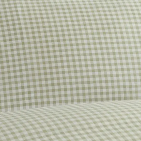 Bed Sheets-Kirkland's Home Gingham 3-Pc. Full Sheet Set Green
