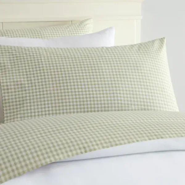 Bed Sheets-Kirkland's Home Gingham 4-Pc. Queen Sheet Set Green