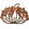 Wreaths-Kirkland's Home Give Thanks Plaid Bow Pumpkin Wreath Orange/Brown
