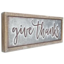 Wall Quotes & Signs-Kirkland's Home Give Thanks Sign Brown/Gray