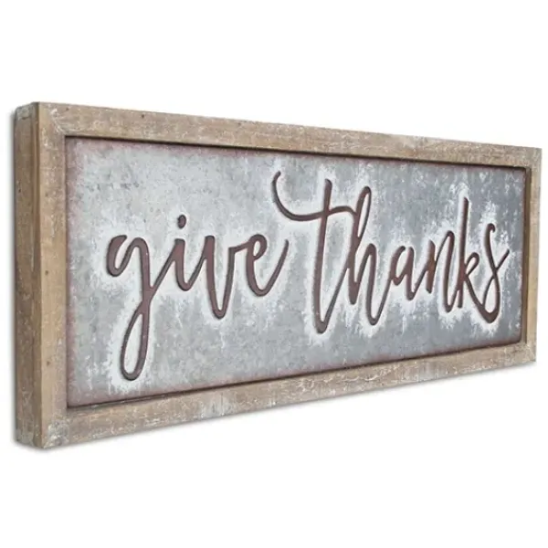 Wall Quotes & Signs-Kirkland's Home Give Thanks Sign Brown/Gray